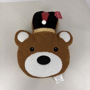 At Home Christmas Bear Nutcracker Christmas Throw Pillow  16" NEW